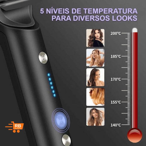 Escova Alisadora 5 em 1 - Alisa, Hidrata, Modela, Alinha e Anti-Frizz - RB Loja