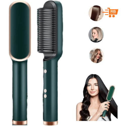 Escova Alisadora 5 em 1 - Alisa, Hidrata, Modela, Alinha e Anti-Frizz - RB Loja