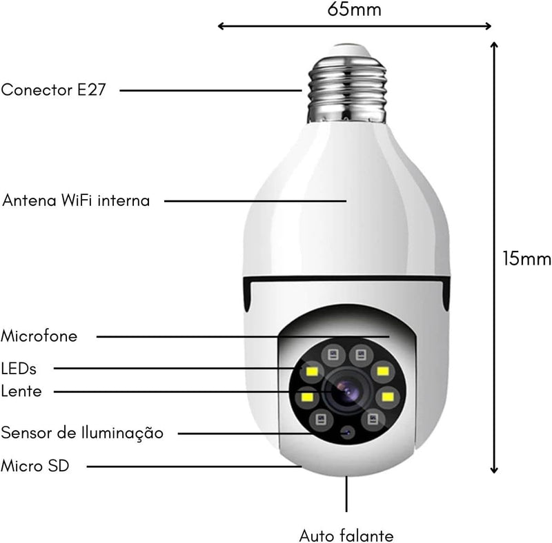 Mini Câmera com visão noturna Wifi RB